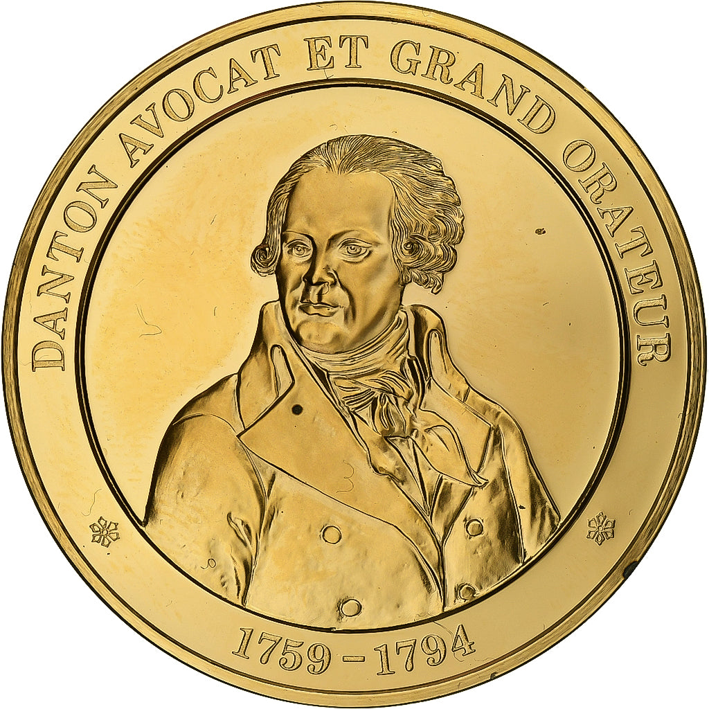 Frankrijk, Medaille, Danton, Gold plated silver, L'Histoire de France, UNC-