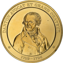 Frankrijk, Medaille, Danton, Gold plated silver, L'Histoire de France, UNC-