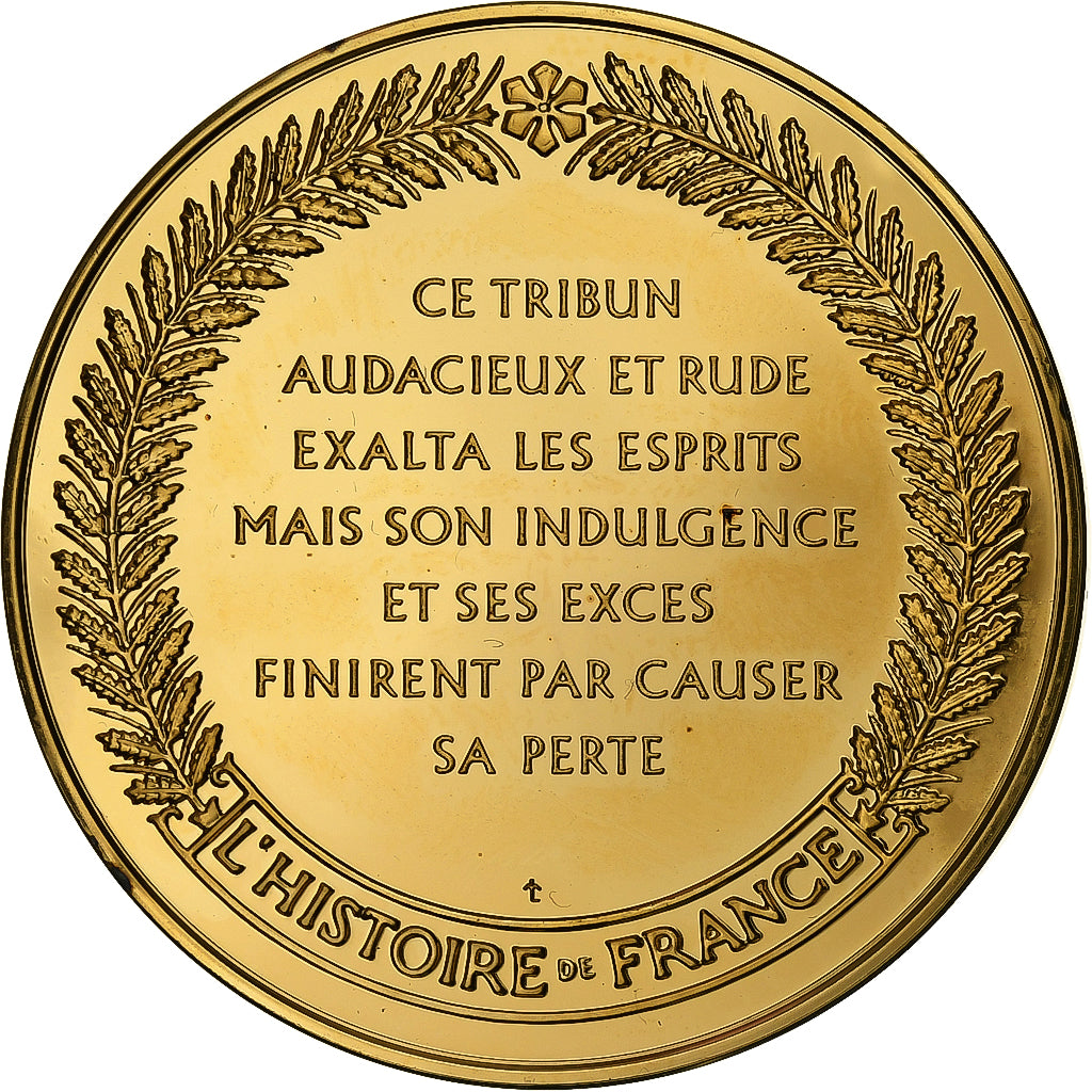 Frankrijk, Medaille, Danton, Gold plated silver, L'Histoire de France, UNC-