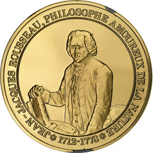 Francja, medal, Jean-Jacques Rousseau, Gold plated silver, L'Histoire de France