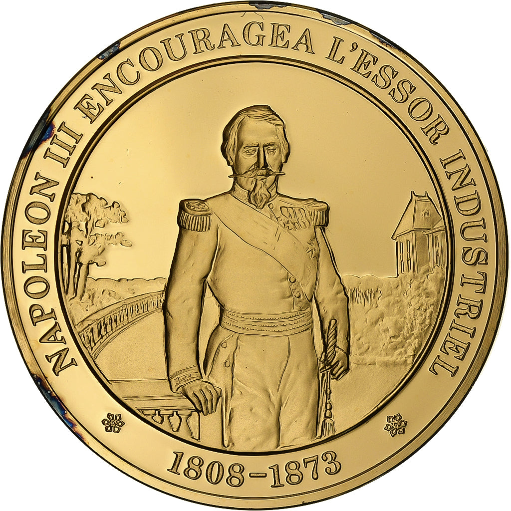 Francia, medalla, Napoléon III, Gold plated silver, L'Histoire de France, SC