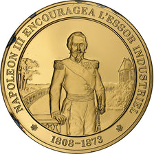 Francia, medalla, Napoléon III, Gold plated silver, L'Histoire de France, SC