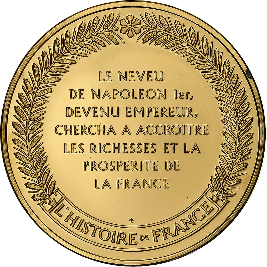 Francia, medalla, Napoléon III, Gold plated silver, L'Histoire de France, SC