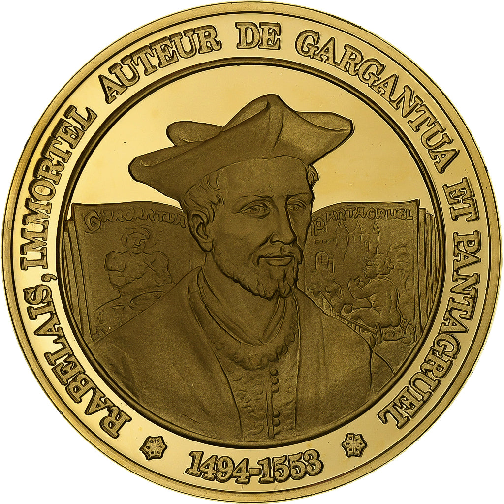 Francja, medal, Rabelais, Gold plated silver, L'Histoire de France, MS(63)
