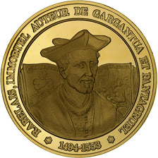 Francja, medal, Rabelais, Gold plated silver, L'Histoire de France, MS(63)