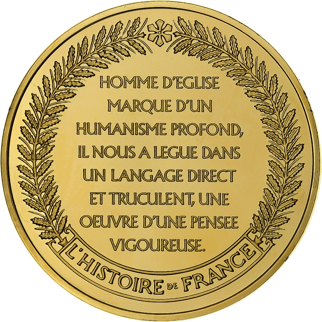 Francja, medal, Rabelais, Gold plated silver, L'Histoire de France, MS(63)