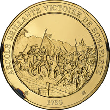 France, Medal, Arcole brillante victoire de bonaparte, Gold plated silver