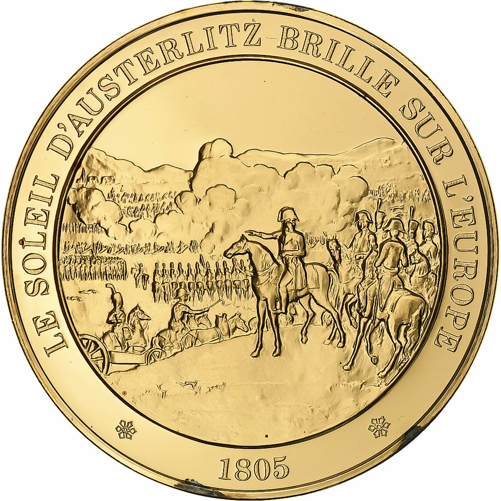 Frankrijk, Medaille, Bataille d'Austerlitz, Gold plated silver, L'Histoire de
