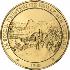 Frankrijk, Medaille, Bataille d'Austerlitz, Gold plated silver, L'Histoire de