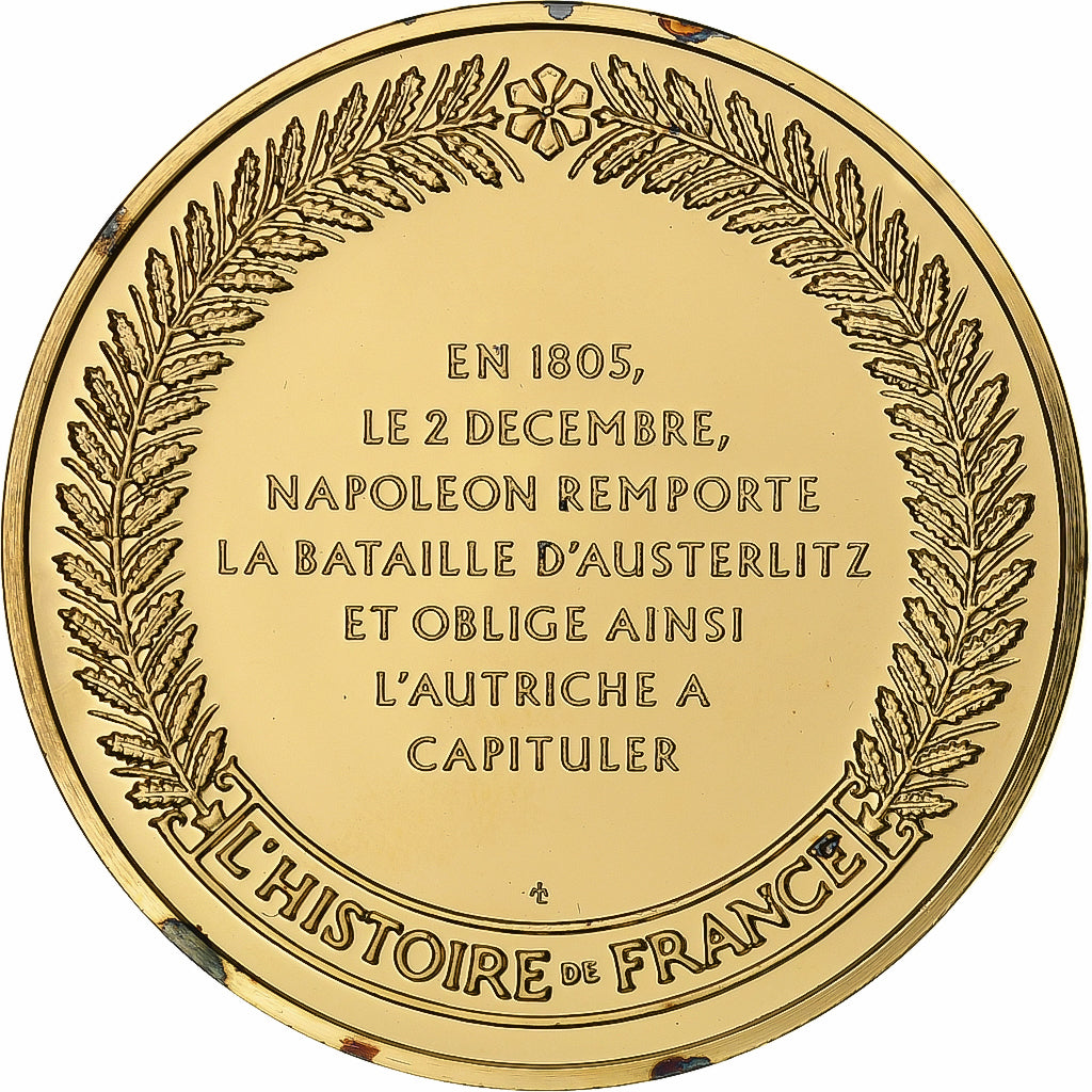 Frankrijk, Medaille, Bataille d'Austerlitz, Gold plated silver, L'Histoire de