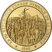 Francia, medalla, Arbre, 2nd république, Gold plated silver, L'Histoire de