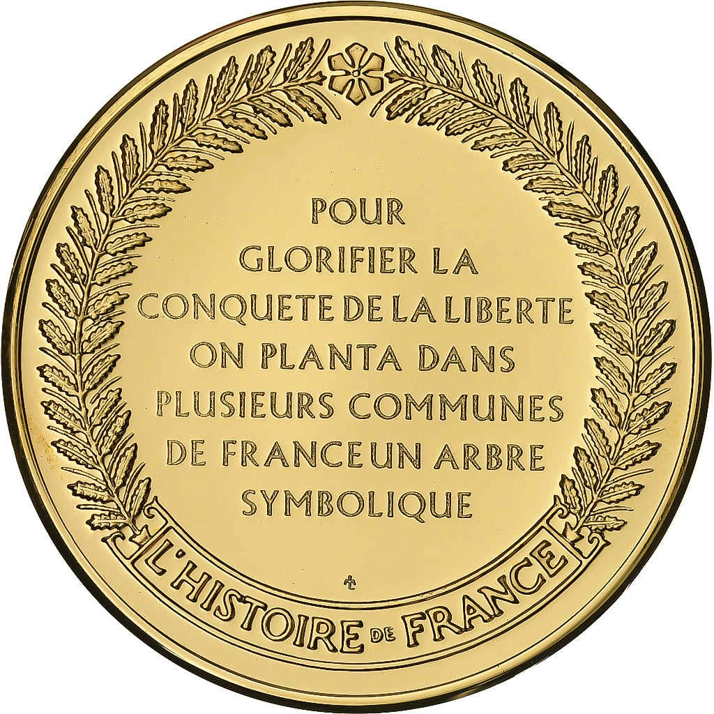 Francia, medalla, Arbre, 2nd république, Gold plated silver, L'Histoire de
