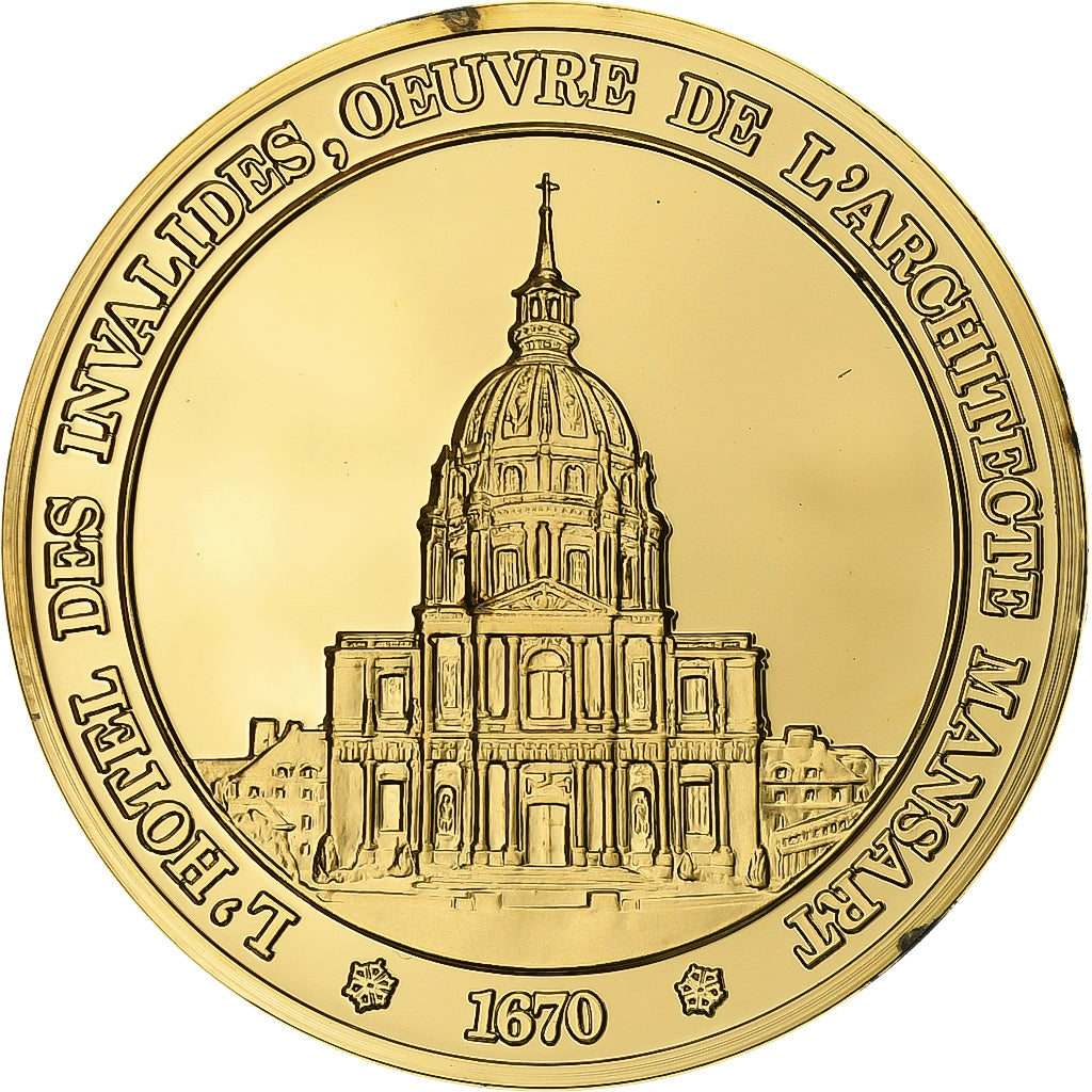 Francja, medal, L'Hôtel des Invalides, Paris, Gold plated silver, L'Histoire de