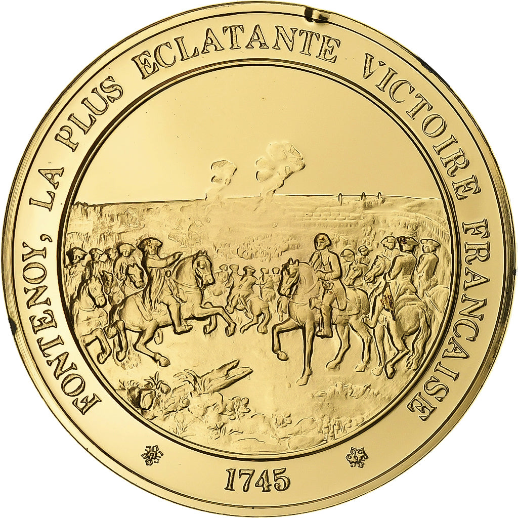 Francia, medaglia, Bataille de Fontenoy, Gold plated silver, L'Histoire de