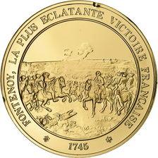 Francia, medaglia, Bataille de Fontenoy, Gold plated silver, L'Histoire de