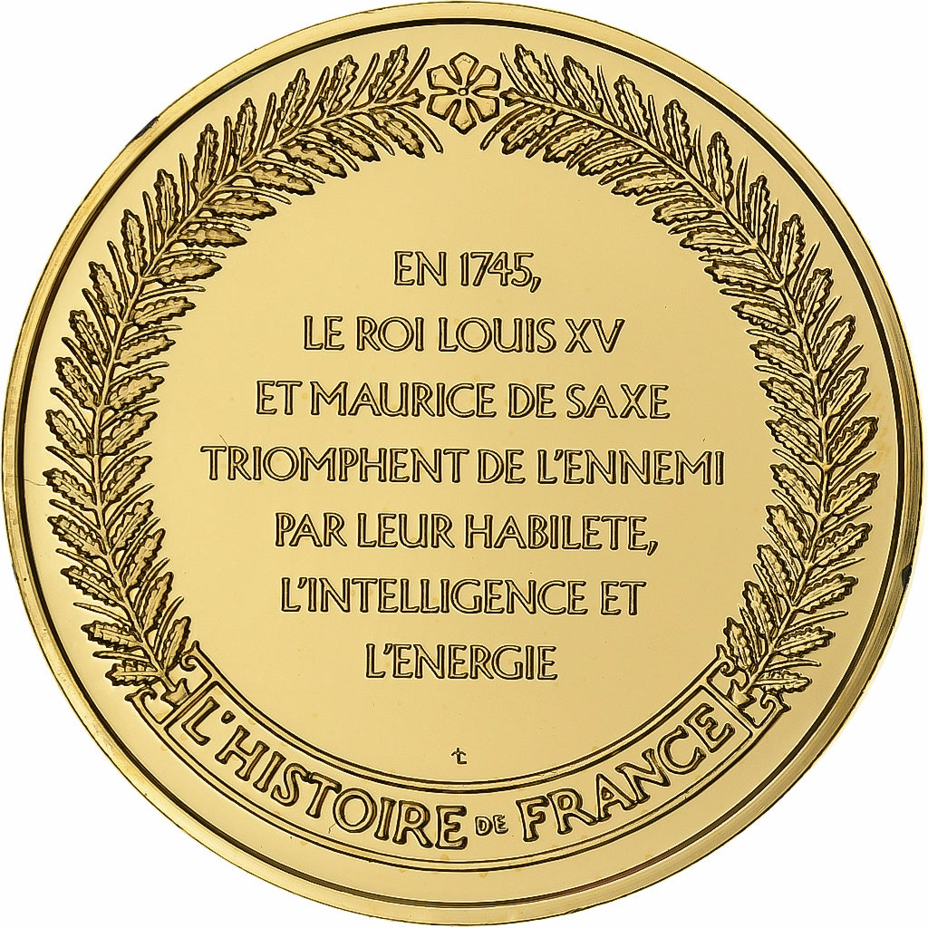 Francia, medaglia, Bataille de Fontenoy, Gold plated silver, L'Histoire de