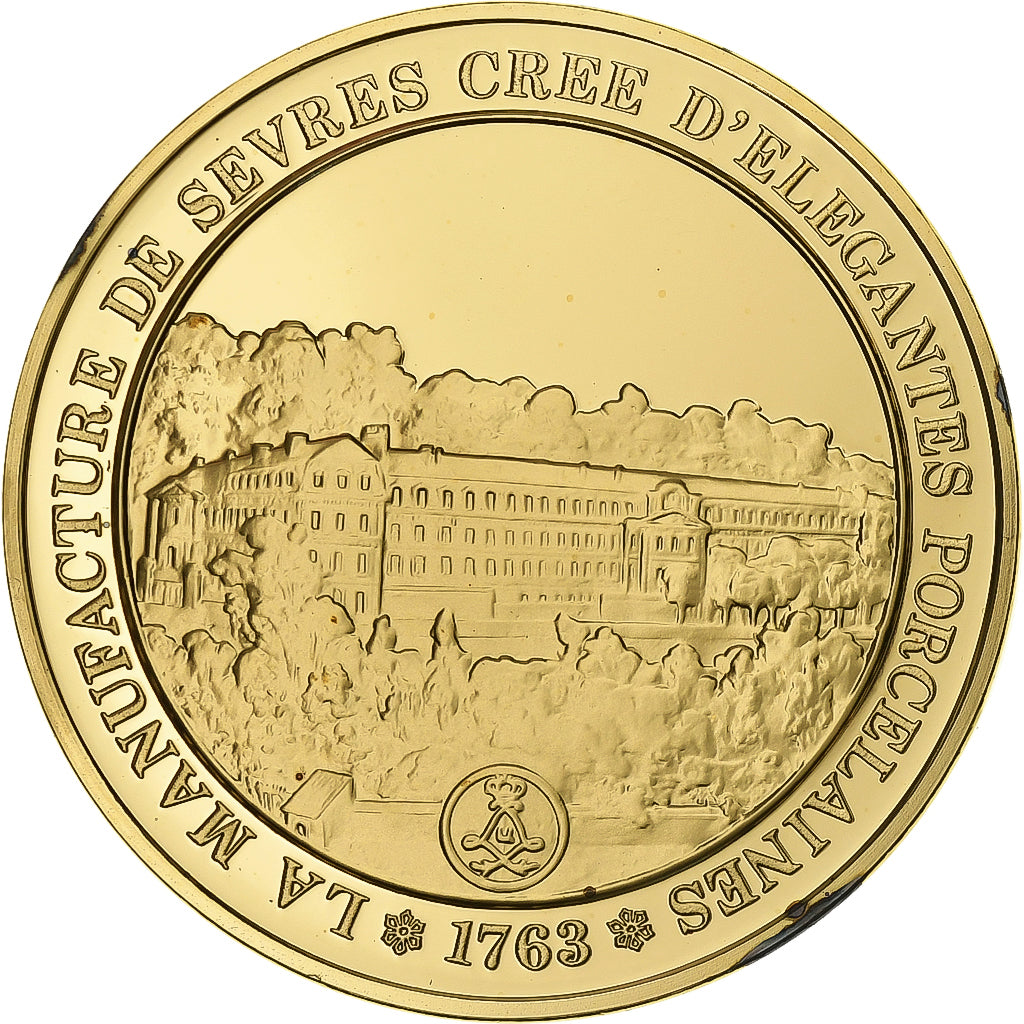Frankreich, Medaille, Manufacture de Sèvres, Gold plated silver, L'Histoire de