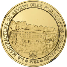 Frankreich, Medaille, Manufacture de Sèvres, Gold plated silver, L'Histoire de