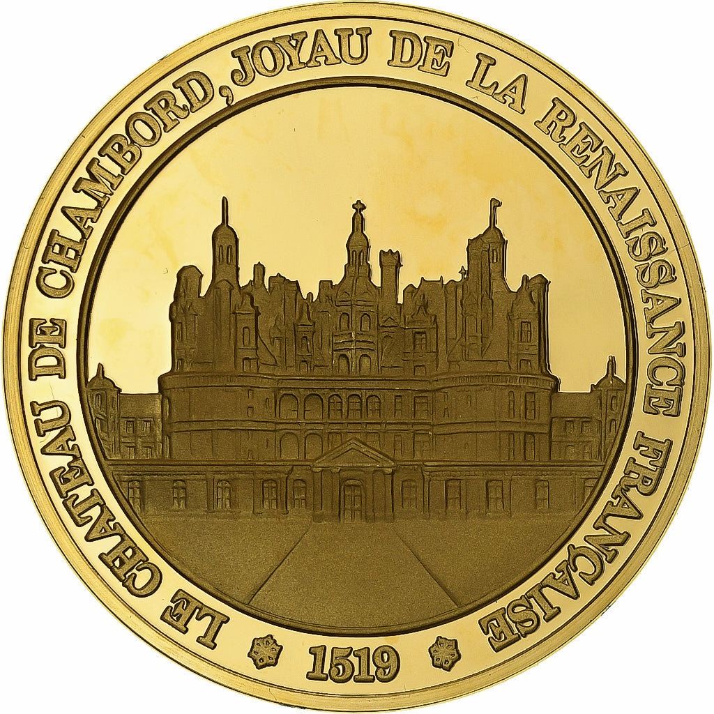 Francia, medaglia, Château de Chambord, Gold plated silver, L'Histoire de