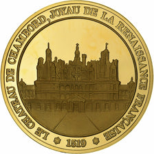 Francia, medaglia, Château de Chambord, Gold plated silver, L'Histoire de