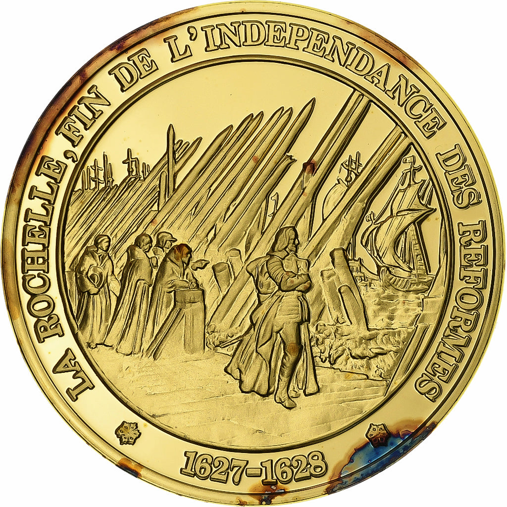 France, Medal, Capitulation de la Rochelle, Gold plated silver, MS(63)