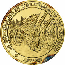 France, Medal, Capitulation de la Rochelle, Gold plated silver, MS(63)