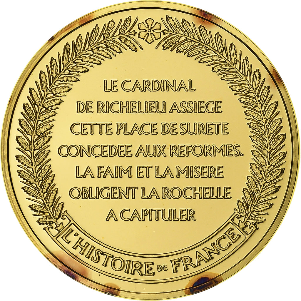 France, Medal, Capitulation de la Rochelle, Gold plated silver, MS(63)