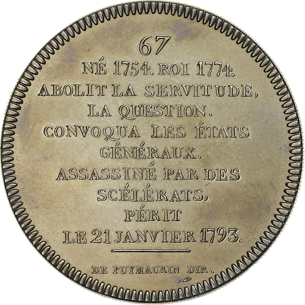 França, medalha, Les rois de France, Louis XVI, Cobre-níquel, MS(63)