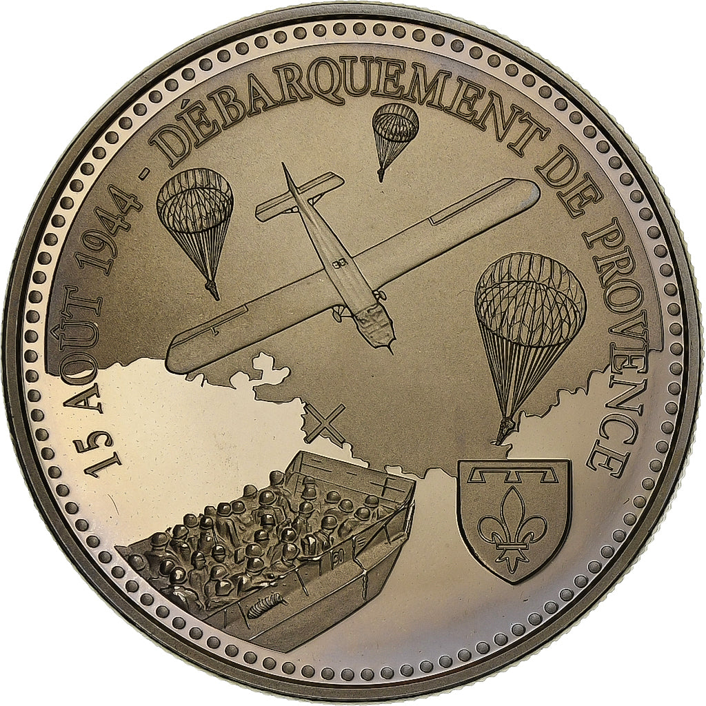 Francia, medaglia, Le Débarquement en Provence, Rame-nichel, SPL