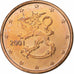 Finlandia, Euro Cent, 2001, Vantaa, Acciaio placcato rame, SPL