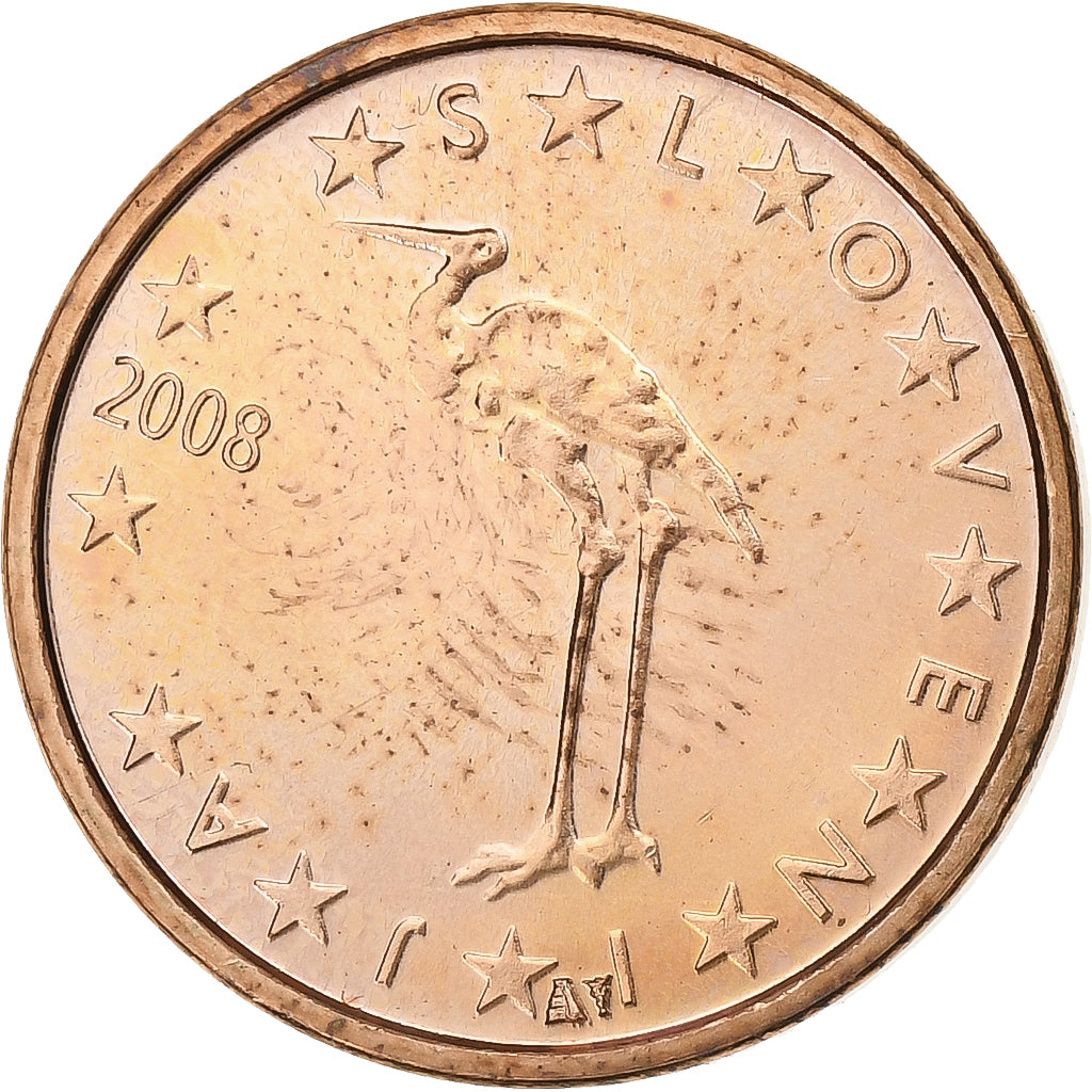 Slowenien, Euro Cent, 2008, Utrecht, Copper Plated Steel, UNZ