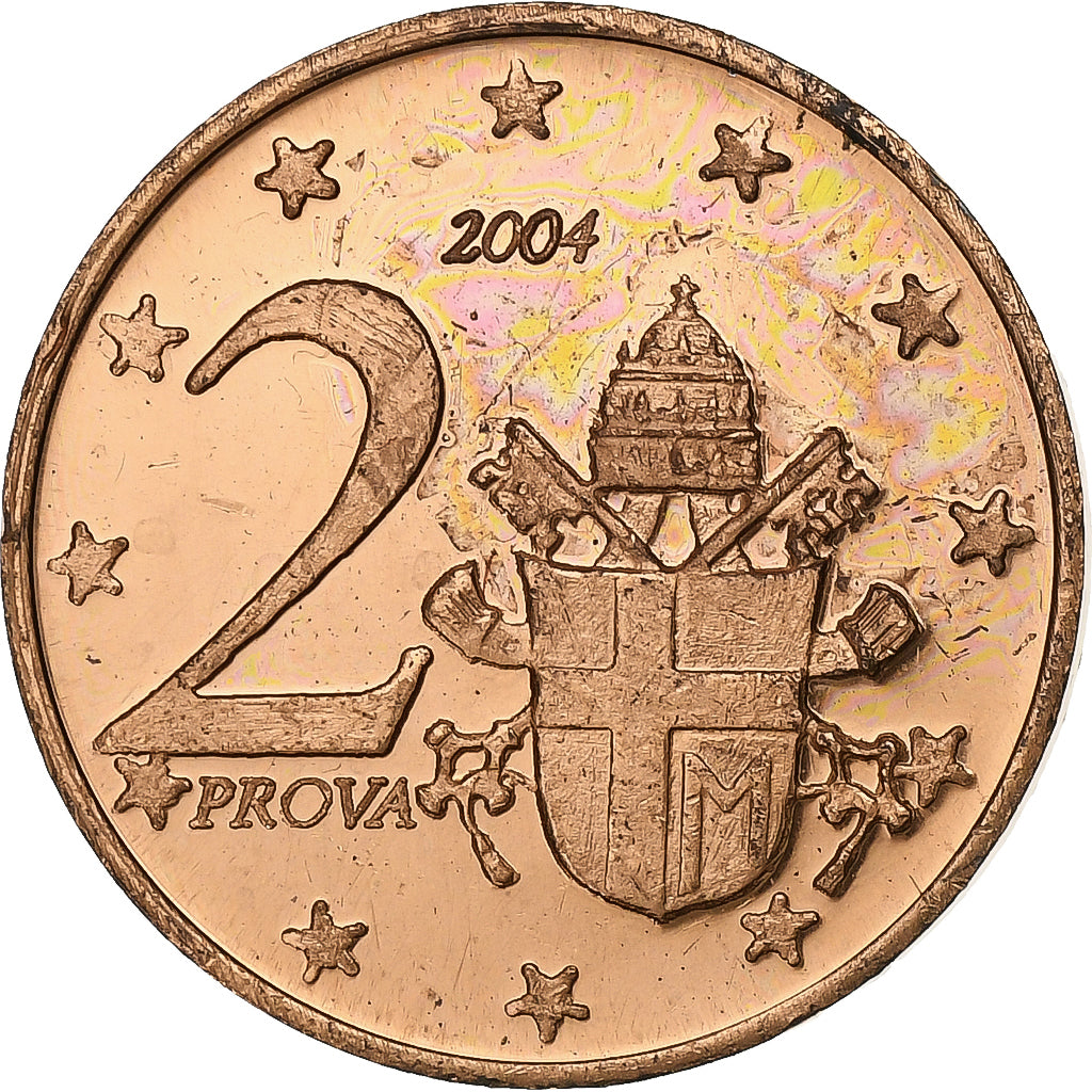 Vaticaan, 2 Euro Cent, Fantasy Euro, 2004, Copper Plated Steel, UNC-