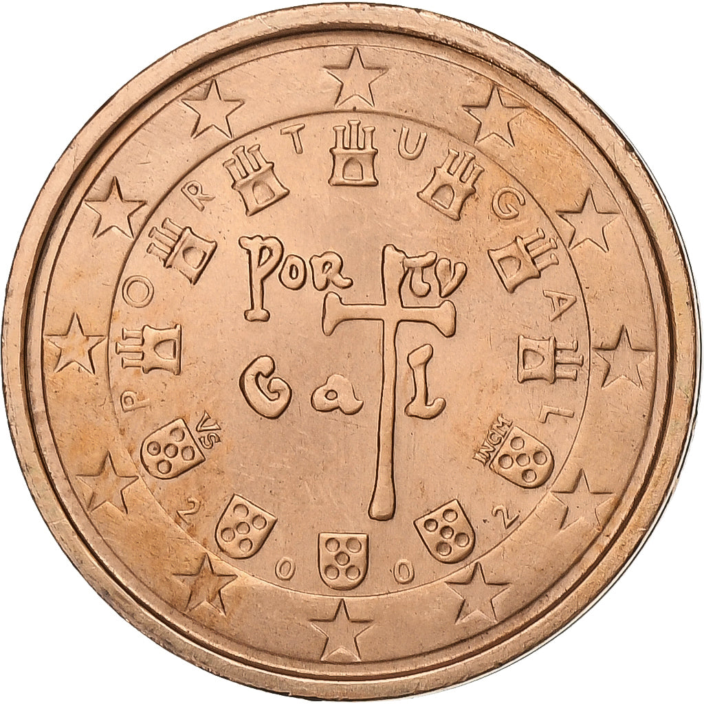 Portugal, 2 Euro Cent, 2002, Lisbon, Copper Plated Steel, UNC-