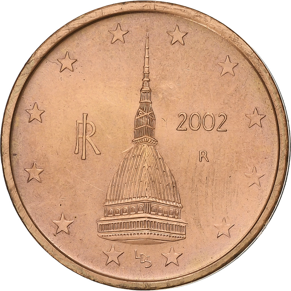 Italia, 2 Euro Cent, 2002, Rome, Cobre chapado en acero, SC
