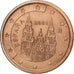 Spanje, 2 Euro Cent, 2001, Madrid, Copper Plated Steel, UNC-