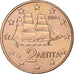 Grecja, 2 Euro Cent, 2008, Athens, Miedź platerowana stalą, MS(63)