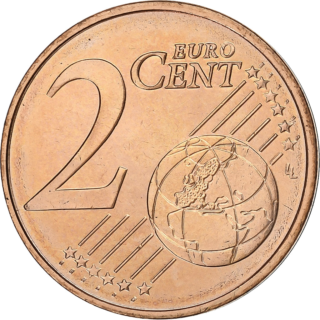 Grecja, 2 Euro Cent, 2008, Athens, Miedź platerowana stalą, MS(63)