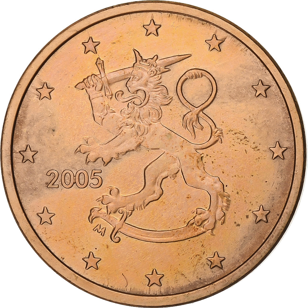 Finlandia, 5 Euro Cent, 2005, Vantaa, Cobre chapado en acero, SC