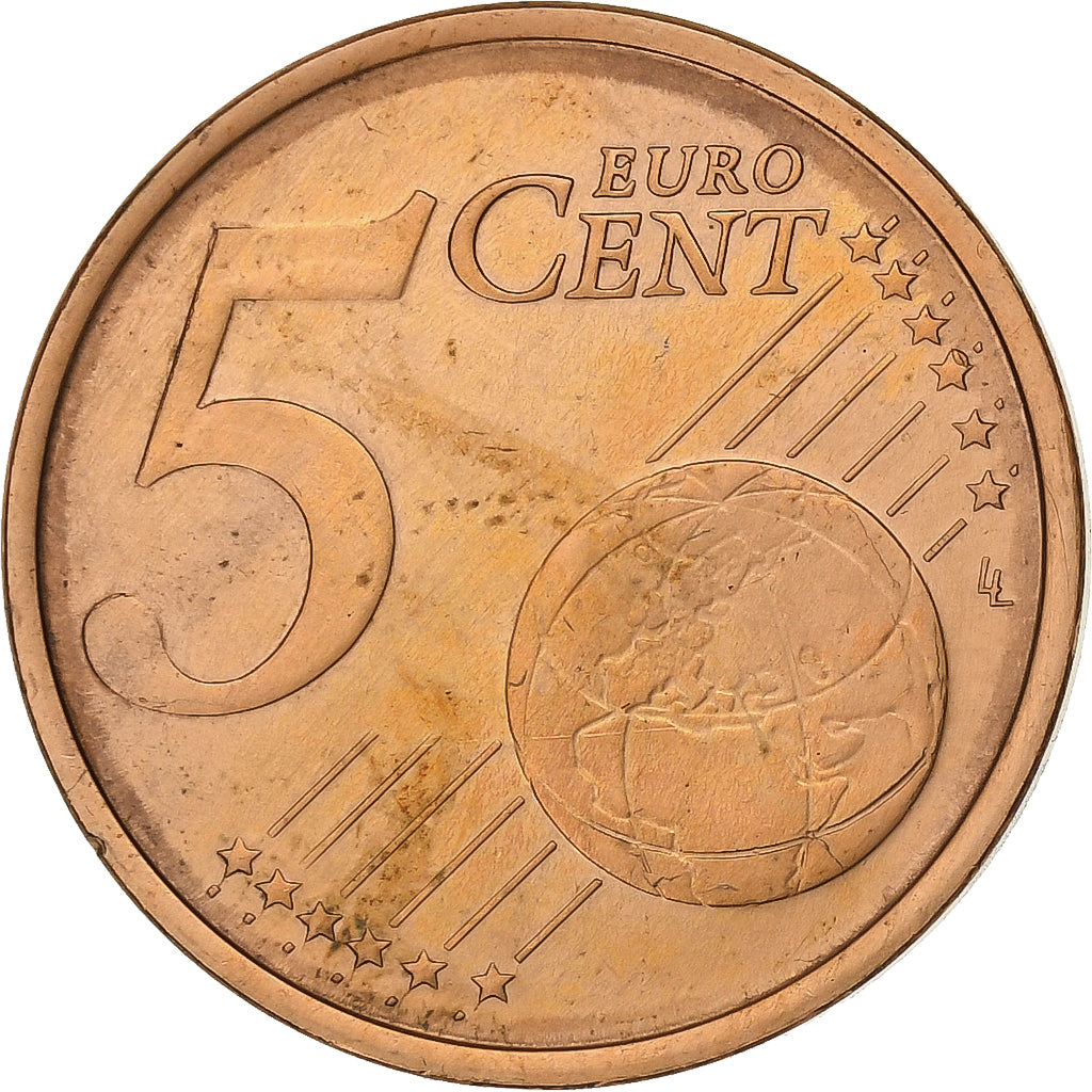 Finlandia, 5 Euro Cent, 2005, Vantaa, Cobre chapado en acero, SC