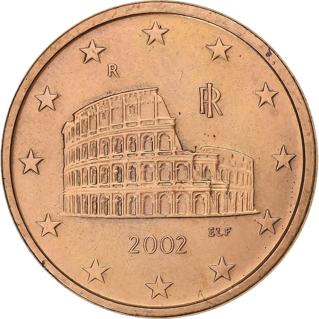 Italy, 5 Euro Cent, 2002, Rome, Copper Plated Steel, MS(63)