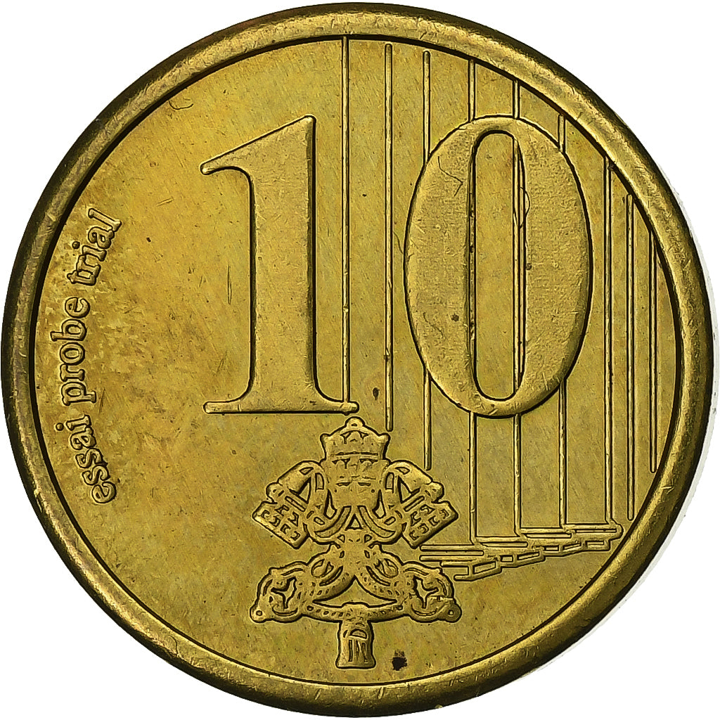 Vaticano, 10 Euro Cent, Fantasy Euro, 2005, Aço Cromado a Cobre, MS(63)