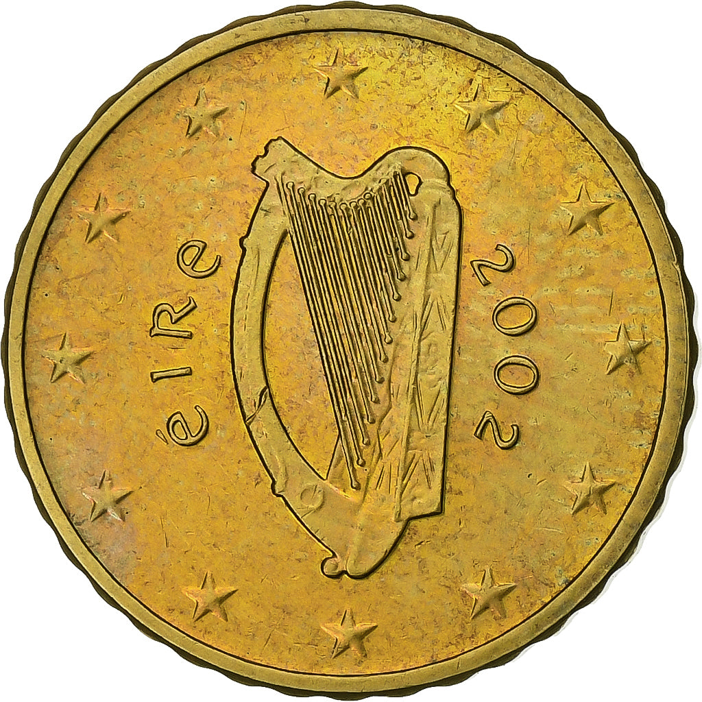 Ireland, 10 Euro Cent, 2002, Dublin, Copper Plated Steel, MS(63)