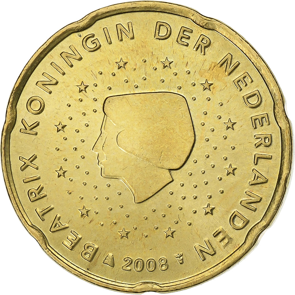 Netherlands, 20 Euro Cent, 2008, Utrecht, Nordic gold, MS(63)