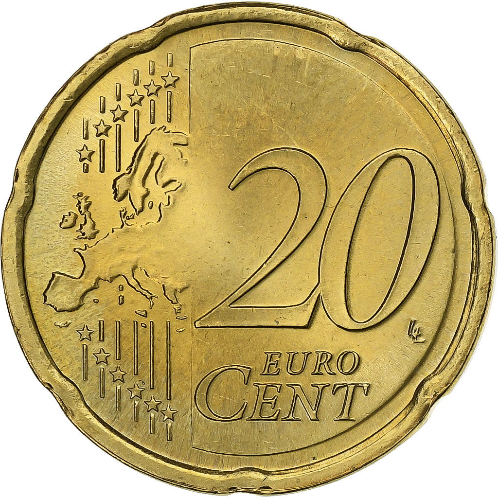 Netherlands, 20 Euro Cent, 2008, Utrecht, Nordic gold, MS(63)