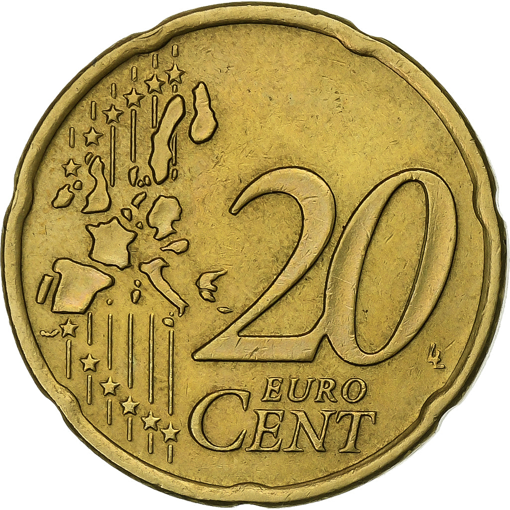 Greece, 20 Euro Cent, 2002, Athens, Nordic gold, MS(63)