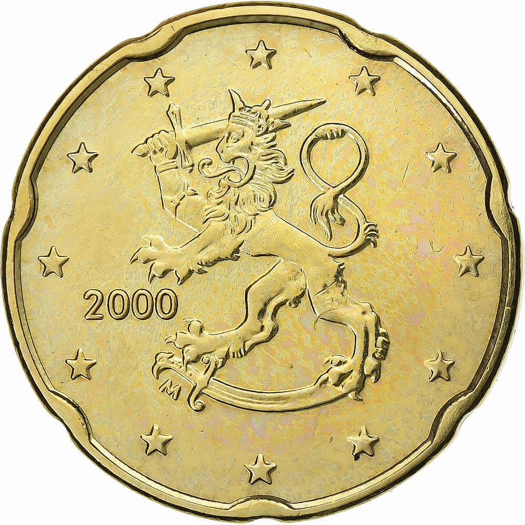 Finland, 20 Euro Cent, 2000, Vantaa, Nordic gold, AU(50-53)