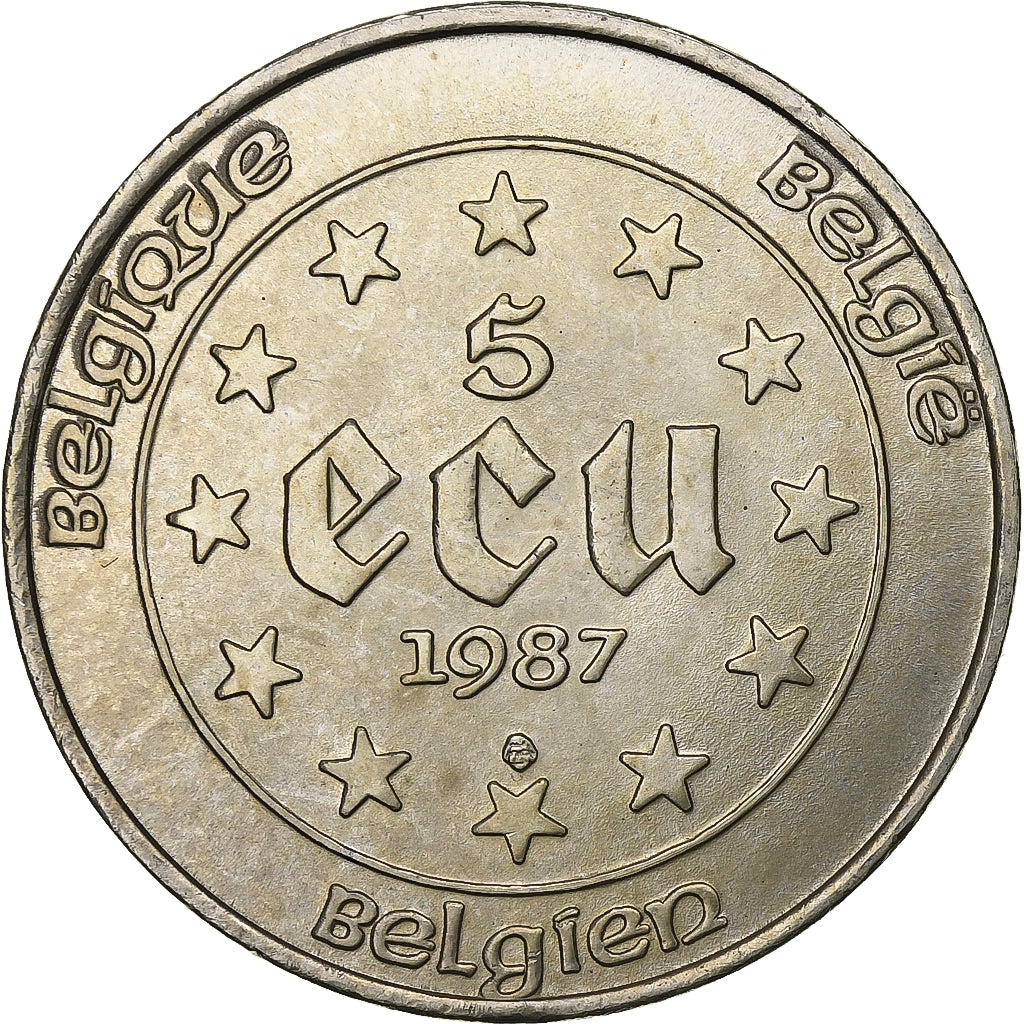 Belgio, 5 Ecu, 1987, Argento, SPL, KM:166