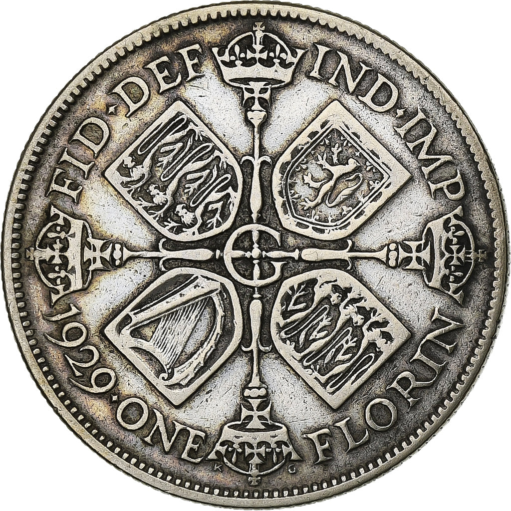 Coin, Great Britain, George V, Florin, Two Shillings, 1929, VF(30-35), Silver
