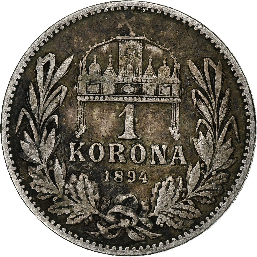 Hongarije, Franz Joseph I, Korona, 1894, Kormoczbanya, Zilver, VF25, KM:484