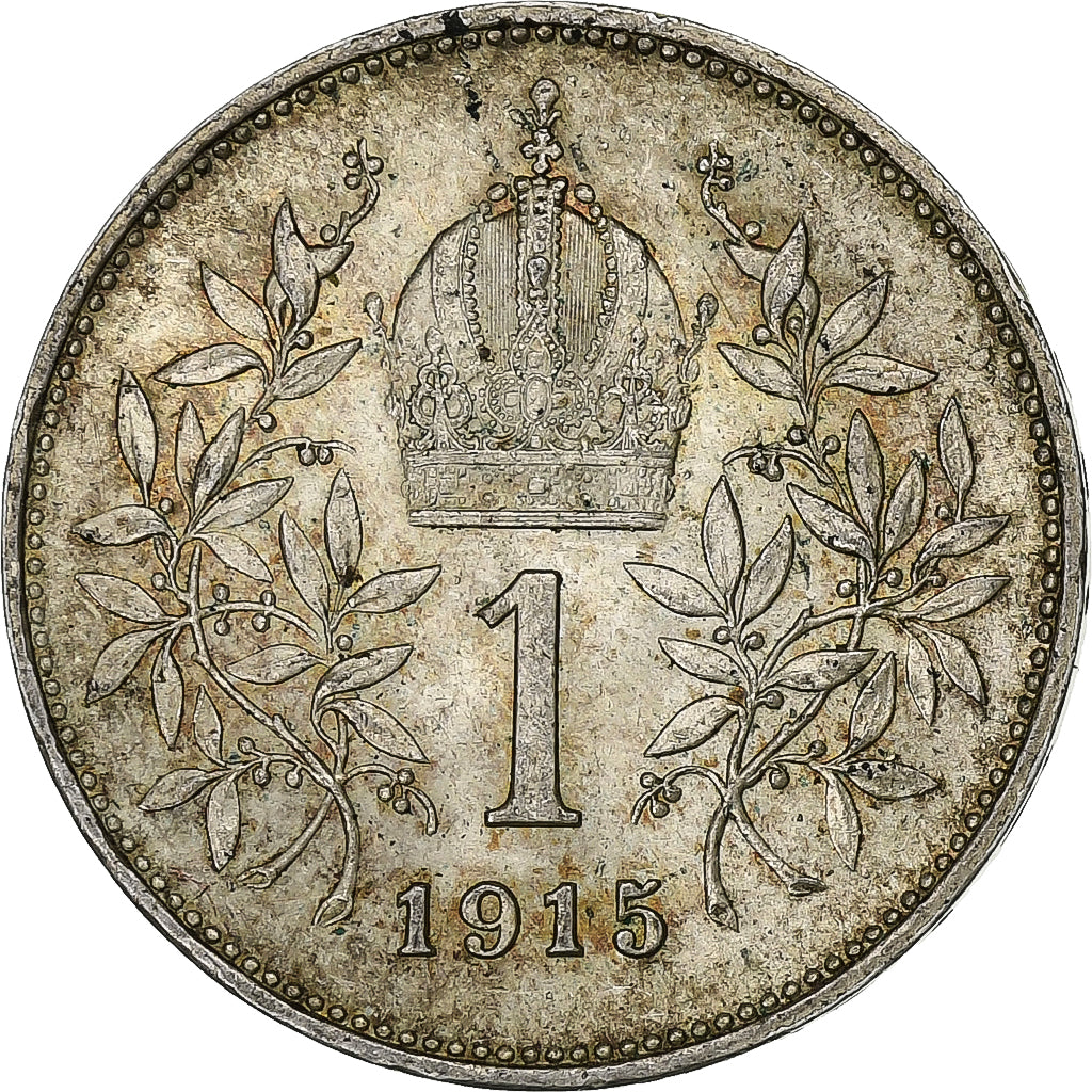 Węgry, Franz Joseph I, Korona, 1915, Kormoczbanya, Srebro, AU(50-53), KM:492